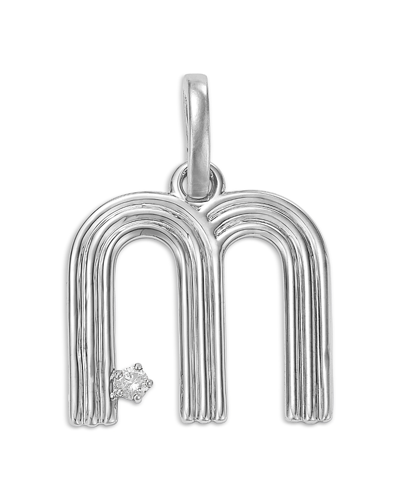 ADINA REYTER STERLING SILVER DIAMOND GROOVY INITIAL PENDANT
