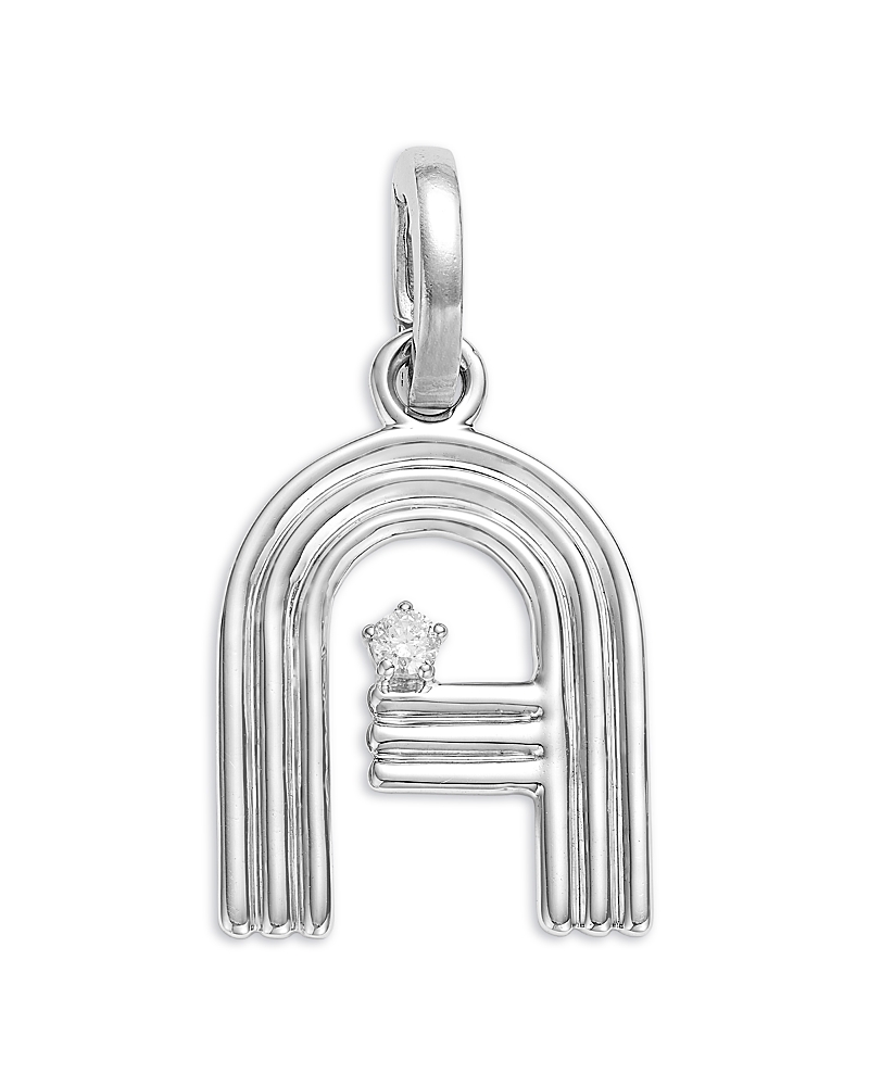 ADINA REYTER STERLING SILVER DIAMOND GROOVY INITIAL PENDANT