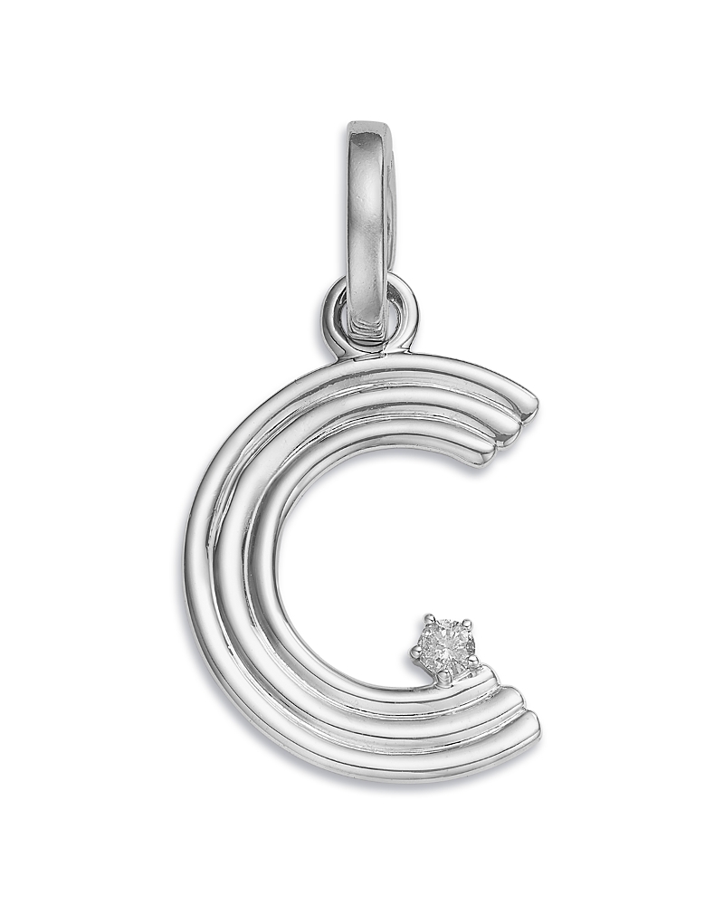 ADINA REYTER STERLING SILVER DIAMOND GROOVY INITIAL PENDANT