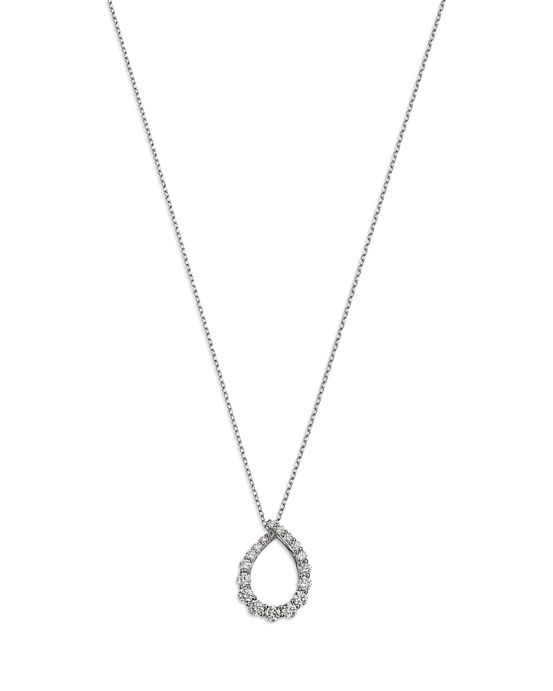 Bloomingdale's Fine Collection Diamond Pear Shaped Pendant Necklace In 14k White Gold, 0.50 Ct. T. W. In White