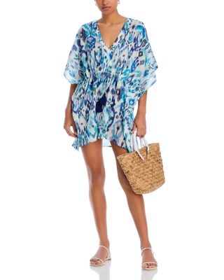Ikat Caftan Swim Cover-Up