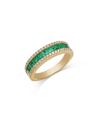 Bloomingdale's Fine Collection - Emerald & Diamond Anniversary Band in 14K Yellow Gold