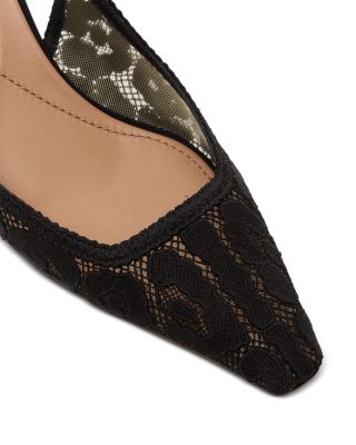 Women&#39;s Pointed Toe Lace Style High Heel Slingback Pumps