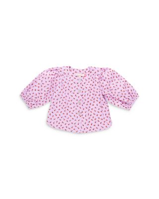 Pink Chicken - Girls' Brooke Tiny Roses Button Up Top - Little Kid