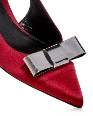 Women's Slingback Pointed Toe Bow Heels