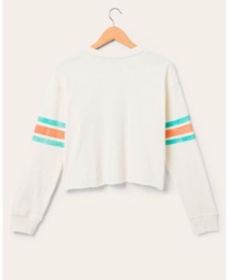  Women's NFL Miami Dolphins Kickoff Crop Crew Fleece Sweatshirt