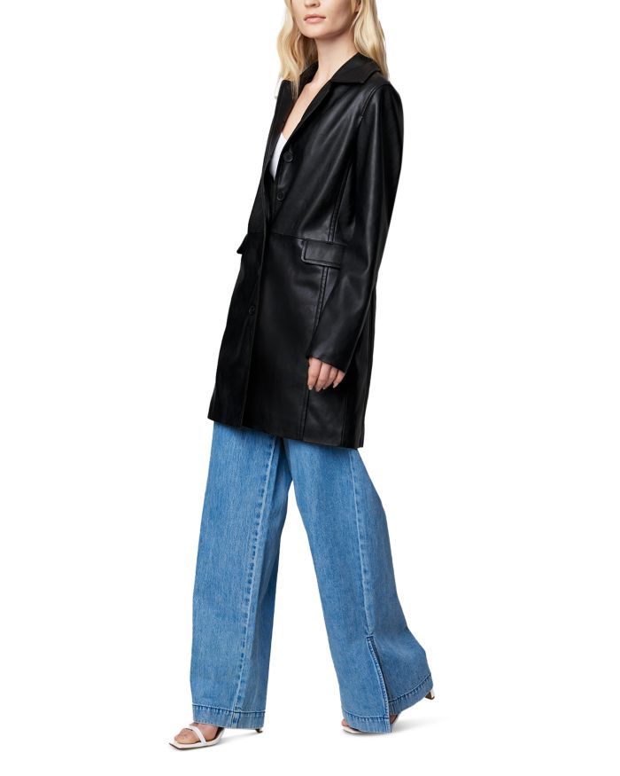 Faux Leather Trench Coat