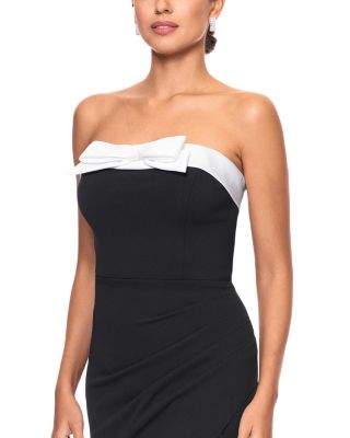 Bow Trim Strapless Gown - Exclusive