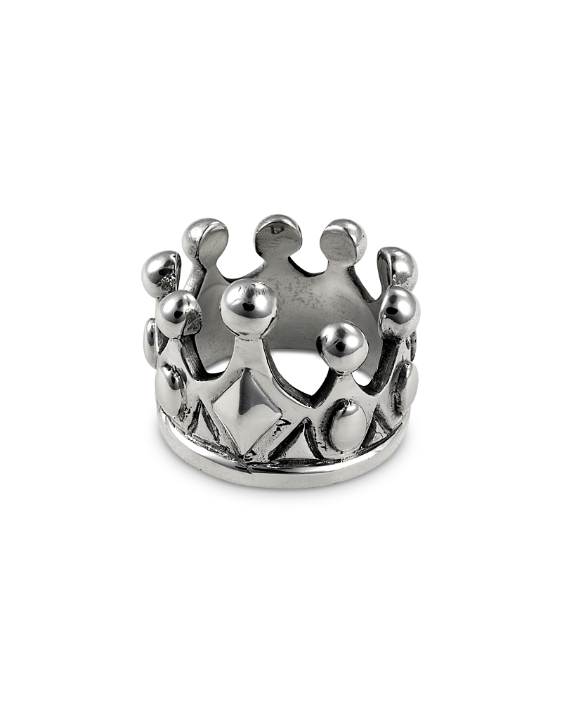 Shop King Baby Studio Men's Crown Ring In Silver