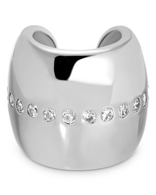 Center Crystal Line Single Chunky Ear Cuff 