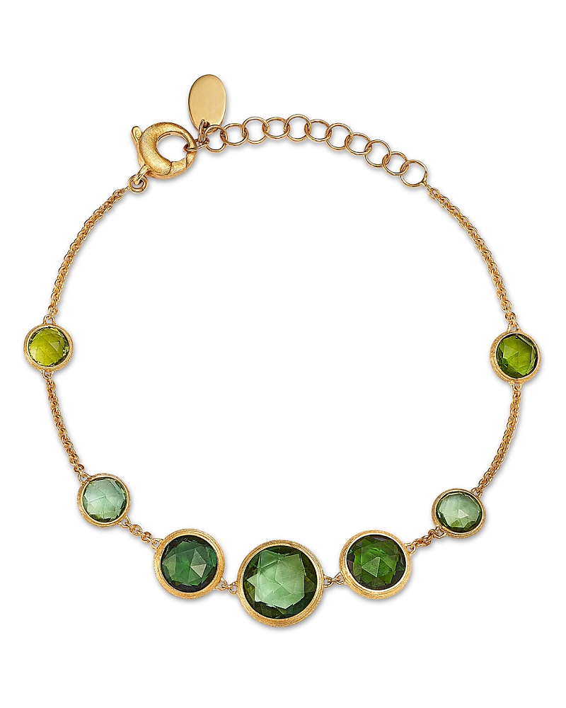 Marco Bicego 18k Yellow Gold Jaipur Color Green Tourmaline Bezel Bracelet - Exclusive In Green/gold