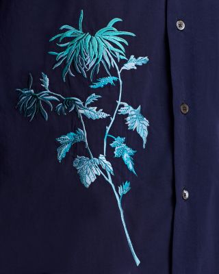 Embroidered Long Sleeve Button Front Shirt
