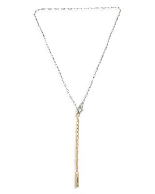 ALLSAINTS - Signature Paper Clip Chain Necklace Lariat Necklace in Two Tone, 18"