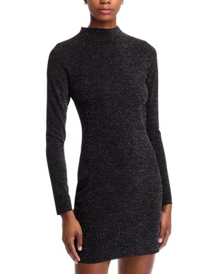 AQUA - Shimmer Long Sleeve Mini Dress - Exclusive