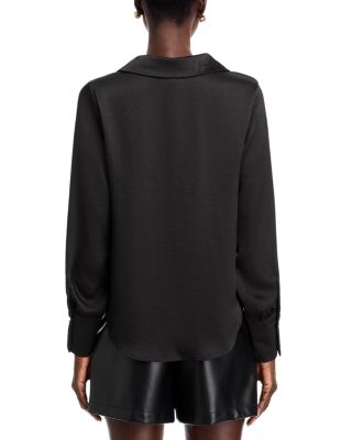 Go The Distance Satin Top In Black
