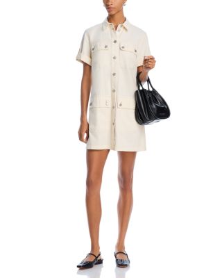 Warren Button Front Mini Dress