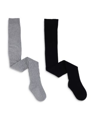 Girls' Cable & Solid Knit Tights, 2 Pack - Little Kid, Big Kid