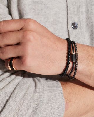 Men's Sterling Silver Diamond Clasp Saxon Chain Link Bracelet