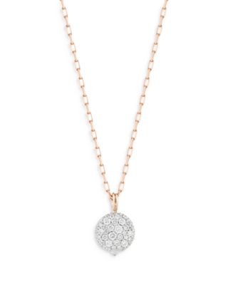 18K Rose & White Gold Diamond Chantecaille Small Pebble Charm Pendant