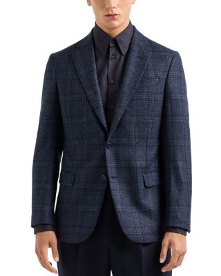 Emporio Armani - Deco Textured Plaid Wool Blazer