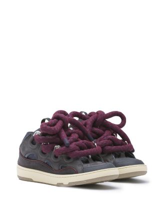  Women&#39;s Curb Sneakers in Leather with Snake Laces