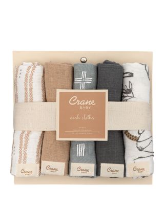 Ezra Woodland Animal Washcloths, 5 Pack