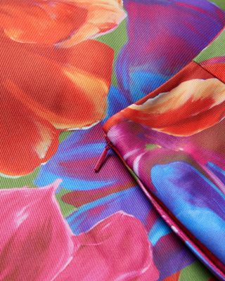 Joralee Printed Wrap Midi Skirt