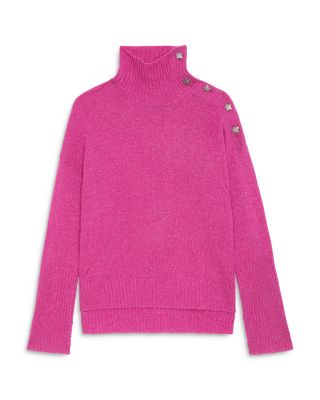 Alma Cashmere Wool Button Shoulder Sweater
