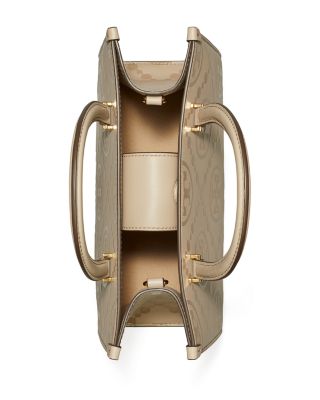 T Monogram Embossed Square Tote