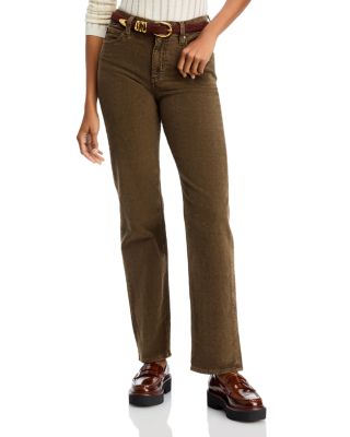 BOSS - Parkway High Rise Straight Leg Jeans in Marshland Green