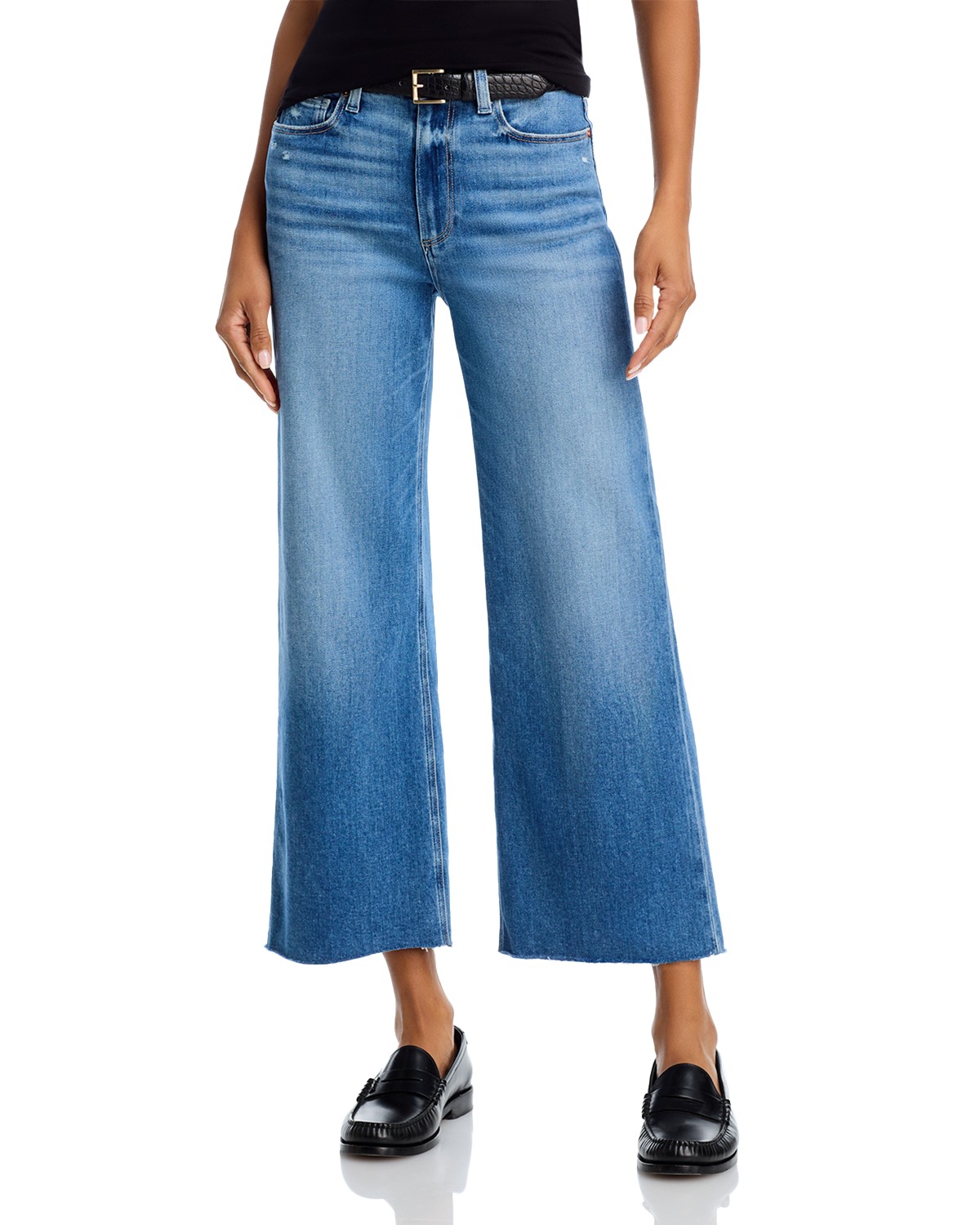 Anessa High Rise Wide Leg Ankle Jeans in Rock Show Distressed