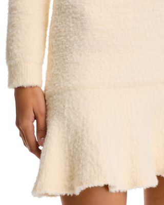 Embellished Knit Boucle Cardigan & Mini Skirt in Cream