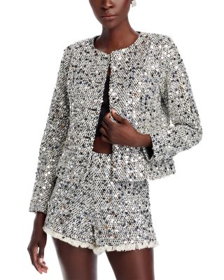 AQUA - Sequin Tweed Jacket - Exclusive