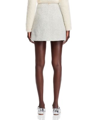 Slit Tweed Mini Skirt