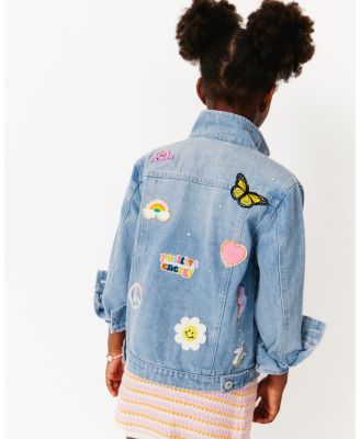Girls' Jeweled Patched Denim Jacket, Little Kid, Big Kid
