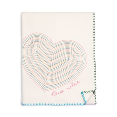 Aqua x Kerri Rosenthal Love Rules Embroidered Throw Blanket - Exclusive