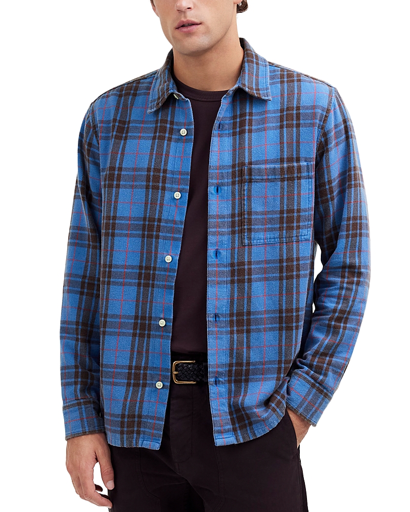 Madewell Long Sleeve Button Front Flannel Shirt In Honorary Blue