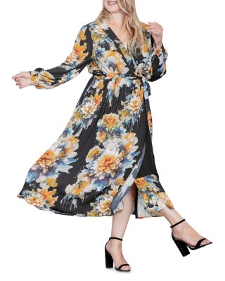 Plus Size Wrap Maxi Dress