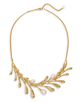 Alexis Bittar - Perla Cultured Freshwater Pearl Statement Necklace in 14K Gold Plated, 16"-18"