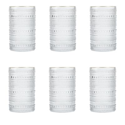Fortessa Jupiter Clear Gold Rim Ice Beverage Glass, Set of 6