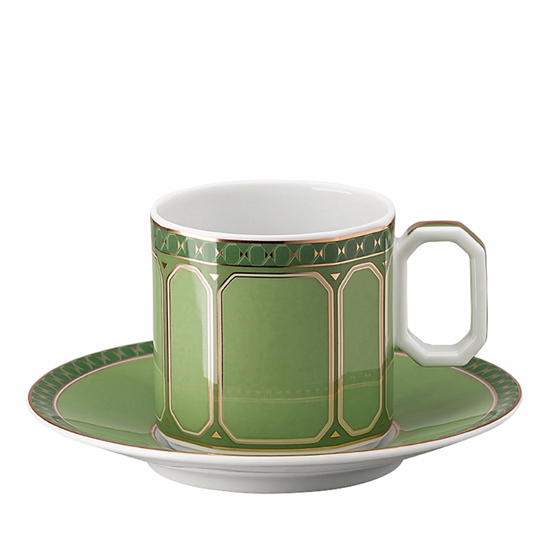 Rosenthal Signum Ad Cup And Saucer In Green