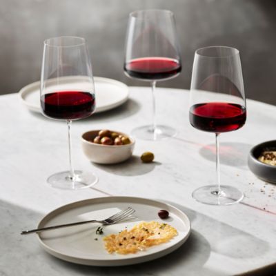 Handmade Simplify Burgundy Glass, Set of 2