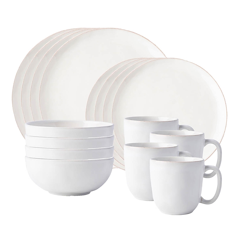 Juliska Puro Coupe 16 Piece Dinnerware Set, Service For 4 In Whitewash