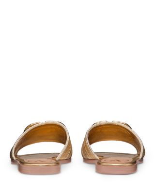 Women's V Logo Signature Metallic Slide Sandals