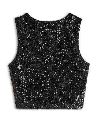 Girls' Miley Cropped Sequined Top - Big Kid
