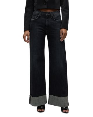 Hudson - Jodie High Rise Wide Leg Jeans in Milano Noir