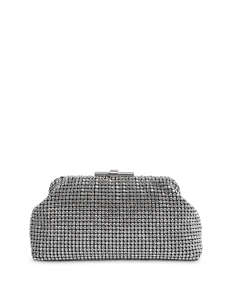 Reiss Adaline Crystal Clutch In Silver