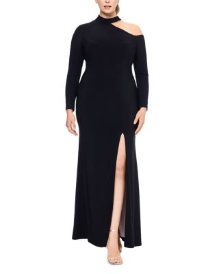 Xscape - Plus Cutout One Shoulder Gown