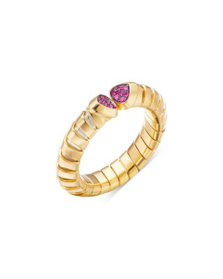 Marina B Trisolina 18K Yellow Gold Ruby Pave Ring