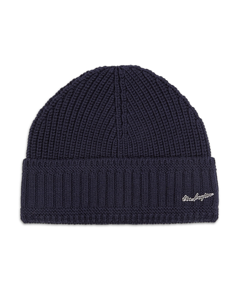 The Kooples Knit Wool Beanie In Dark Blue
